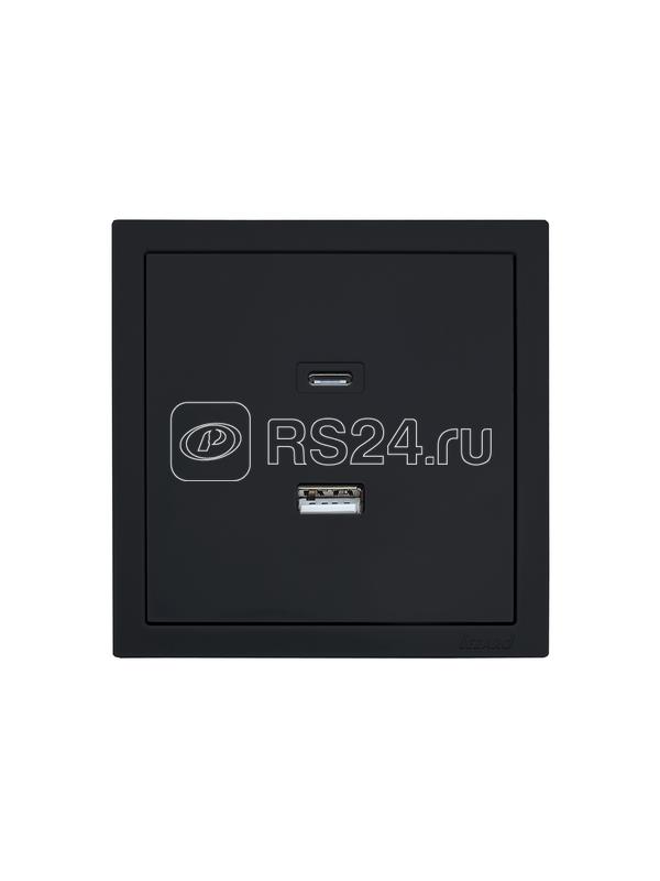Розетка Type-C+ USB разъем СП ZIMA IP20 черн. бархат LEZARD 704-4288-192TC