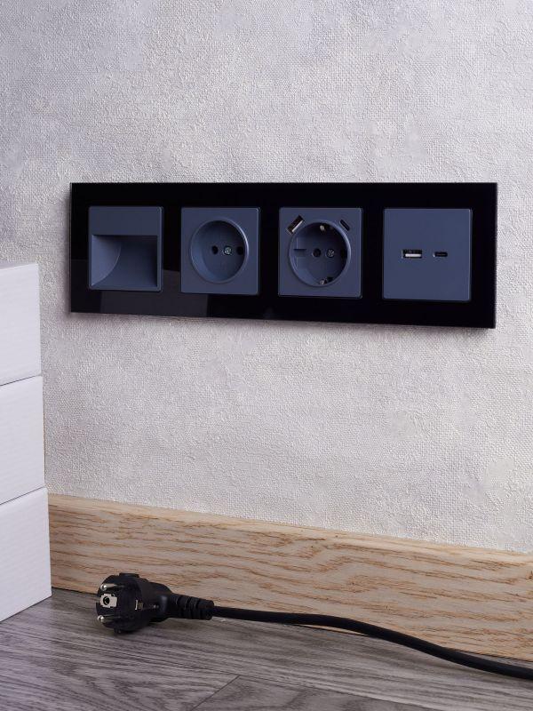 Розетка BRITE USB A+C 18Вт РЮ11-1-БрМ механизм маренго IEK BR-U22-018-K35