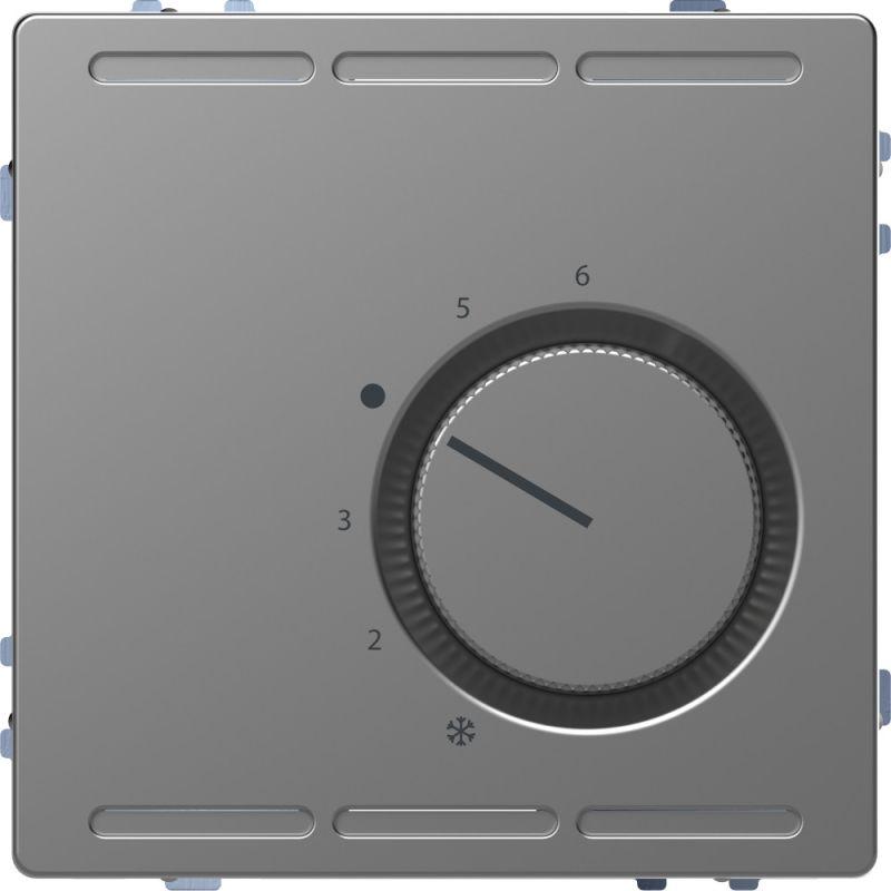 Терморегулятор Merten D-Life PlusLink с центральной платой с переключателем конт. 24В SD нерж. сталь SchE MTN5763-6036