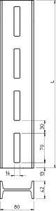 Рейка профильная I-образ. 80х42 L800 IS 8 гор. оцинк. OBO 6337090