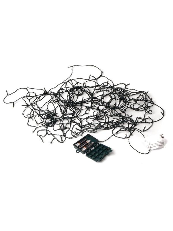 Гирлянда светодиодная "Нить" LD200-GWW-BO 20м 200LED тепл. бел. уличная 8 режимов элементы питания 3хAA SHLights 4690601045461