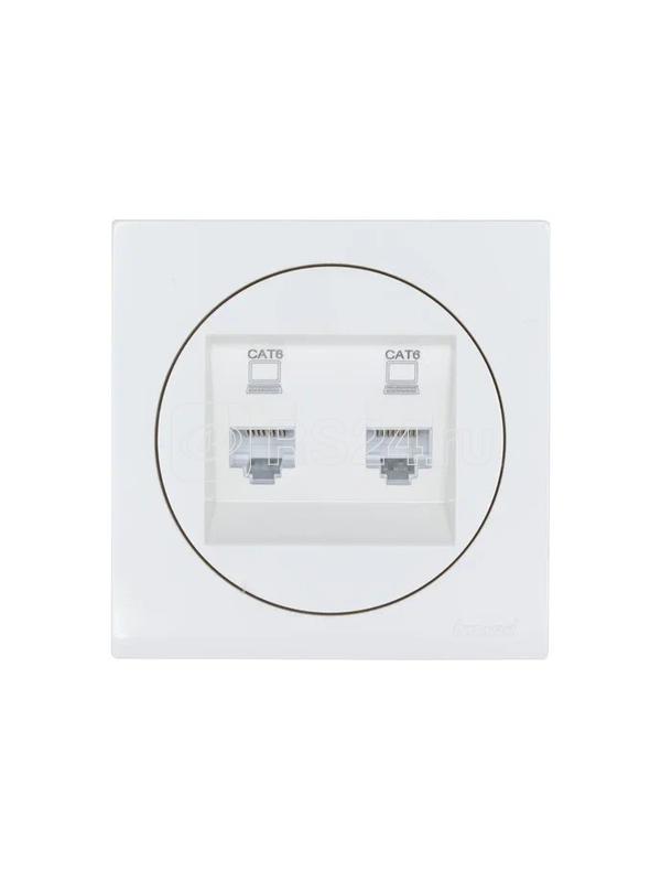 Розетка компьютерная 2-м СП OSEN кат.6 с модулем бел. LEZARD 743-0288-142