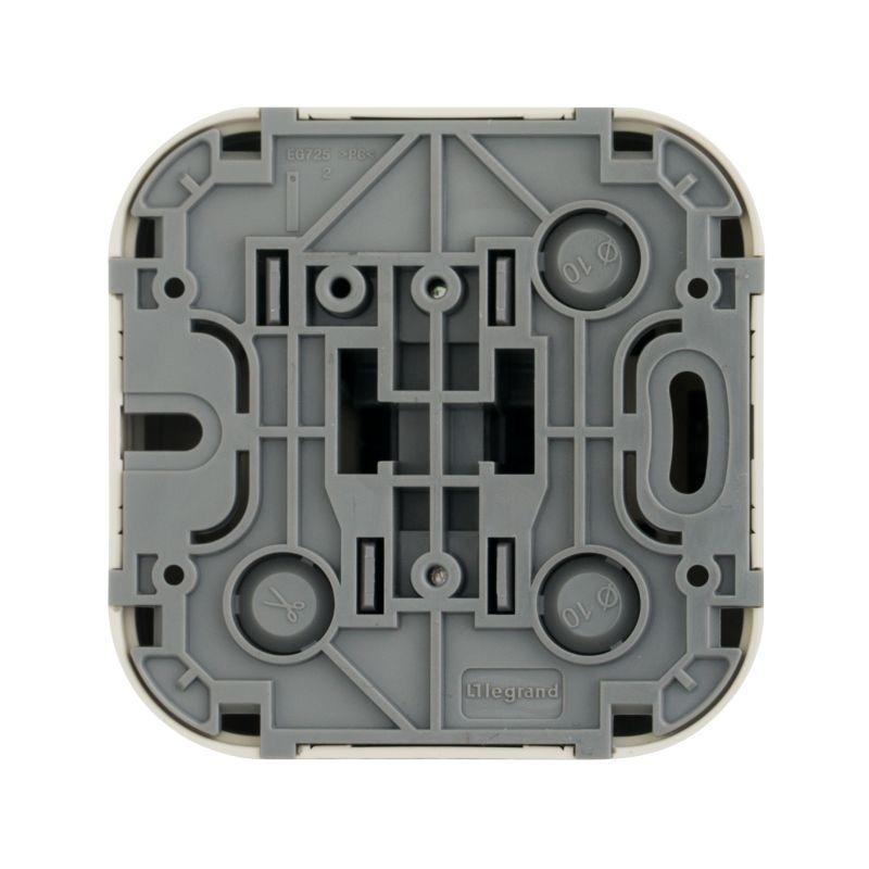 Выключатель кнопочный 1-кл. ОП Quteo 6А сл. кость IEK 782235