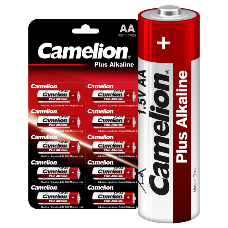 Элемент питания алкалиновый AA/LR6 1.5В Plus Alkaline LR6-BP1х10P (блист.10шт) Camelion 14135