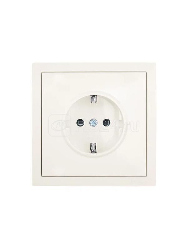 Розетка 1-мест. с защитн.шторк. СП ZIMA IP20 16А ПБТ безвинт. зажим слон. кость LEZARD 704-9088-124BQC