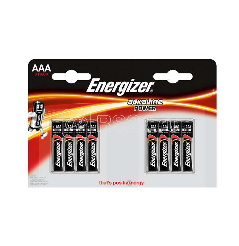 Элемент питания алкалиновый AAA/LR03 LR03-8BL Power (блист.8шт) Energizer Б0027876