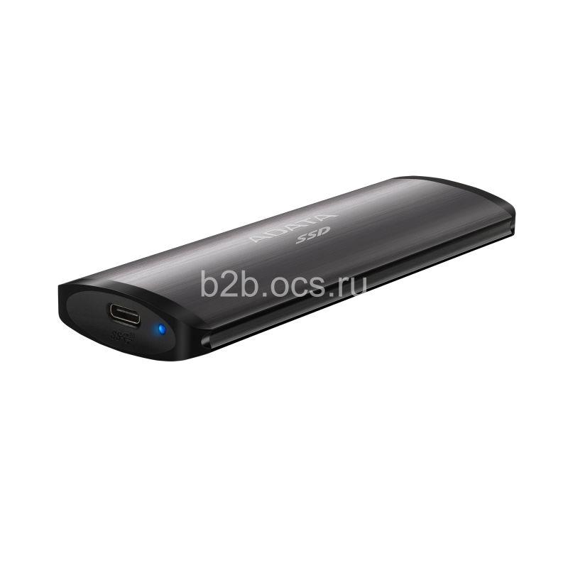 Диск жесткий внешний ASE760-512GU32G2-CTI 512GB SE760 External SSD USB 3.2 Gen2 Type-C R1000/W1000 Titan-Gray ADATA 1000582969