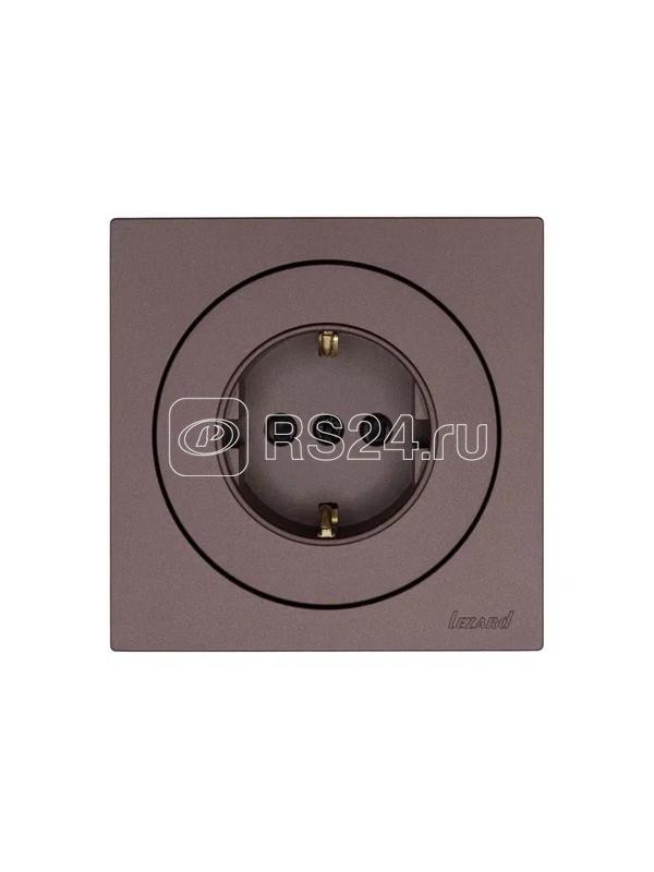Розетка 1-м OSEN IP20 16А с защ. шторками ПБТ механизм шоколад LEZARD 743-7388-124B