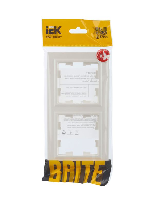 Рамка 2-м BRITE РУ-2-БрЖ жемчуж. IEK BR-M22-K36