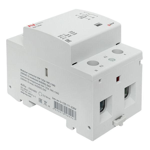 Контактор модульный КМ 125А 1NC+1NO 230В AC (3 мод.) AVERES EKF km-av-3-125-11-230V