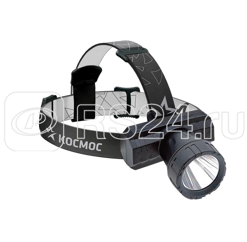 Фонарь аккумуляторный налобный XPE 3Вт литиевый аккум. 0.8А.ч ЗУ Micro USB шнур (в компл.) КОСМОС KocAcHead3W