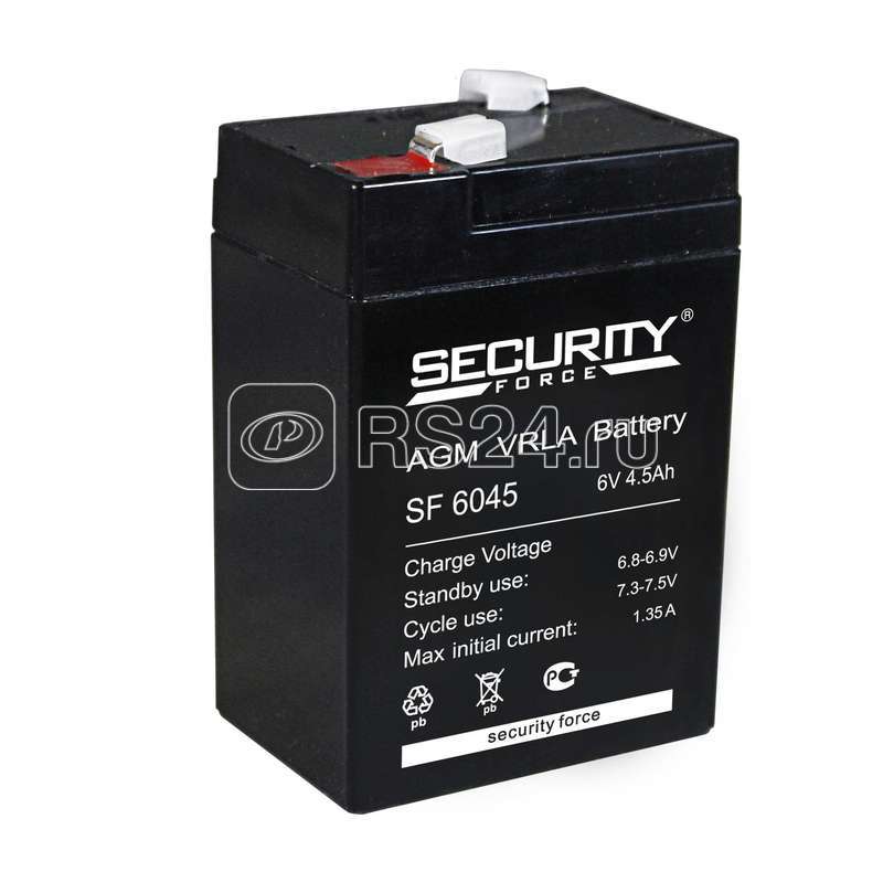 Аккумулятор ОПС 6В 4.5А.ч SF 6045 Security Force 4614030010013 Аккумулятор ОПС 6В 4.5А.ч SF 6045 Security Force 4614030010013