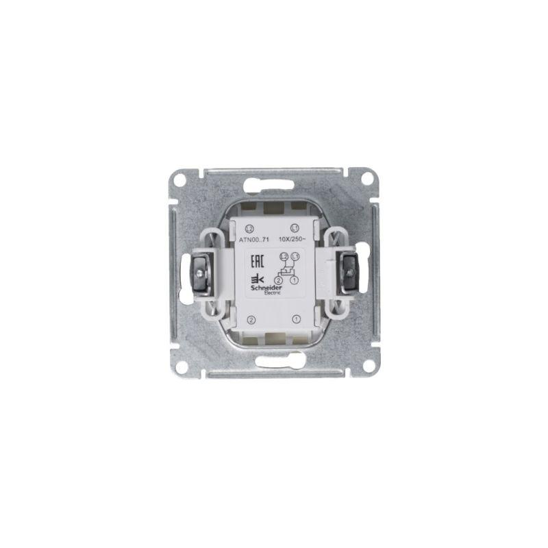 Переключатель перекрестный 1-кл. СП AtlasDesign 10А IP20 (сх. 7) 10AX механизм алюм. SE ATN000371