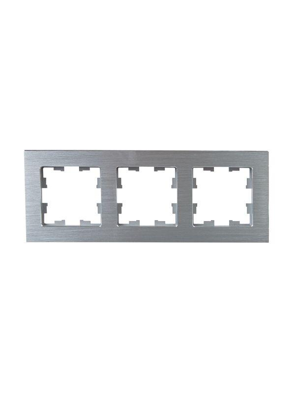 Рамка 3-м BRITE РУ-3-1-БрА металл алюм. IEK BR-M32-M-K47