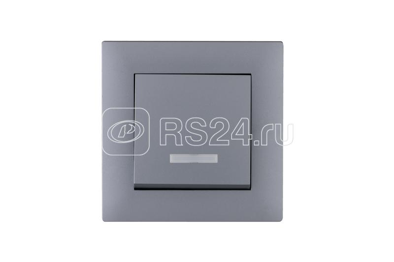 Выключатель 1-клав. с подсветкой Karea RIZZ STAR сер. Makel 88065021