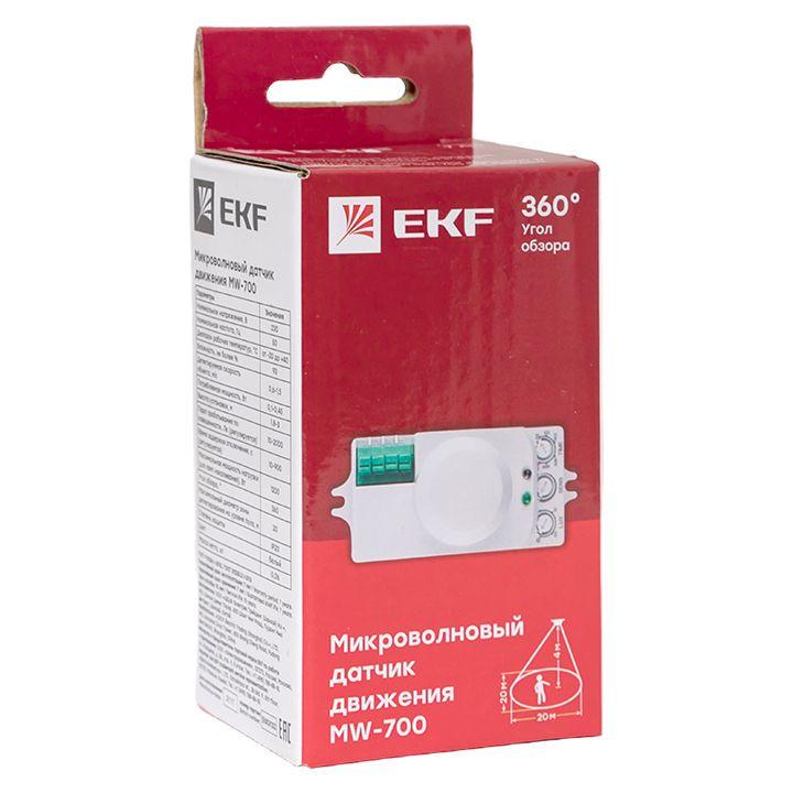 Датчик движения микроволновый MW-700 1200Вт 360град. до 10м IP20 бел. PROxima EKF dd-mw-700