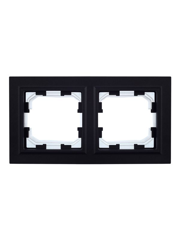 Рамка 2-м IP44 BRITE РУ-2-БрЧ-44 черн. IEK BR-M22-44-K02