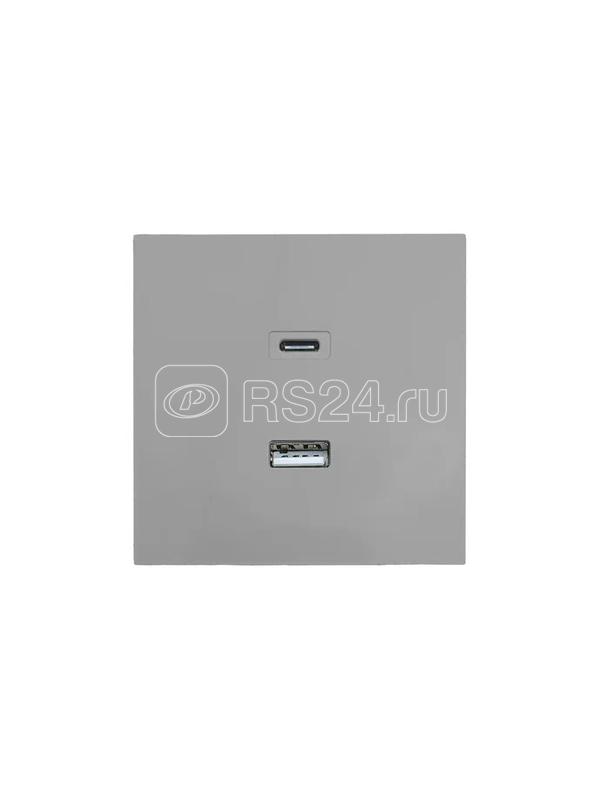 Розетка Type-C+ USB разъем СП ZIMA IP20 сер. матов. LEZARD 704-7488-192TC