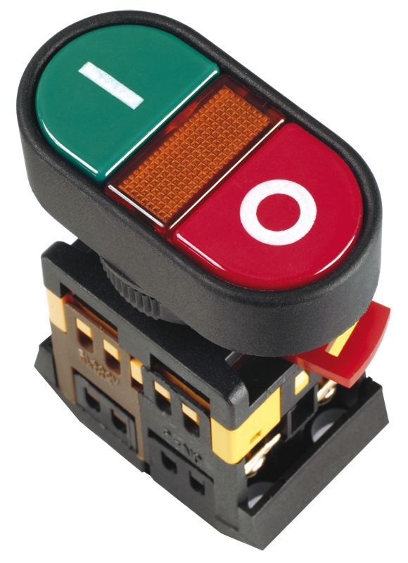 Кнопка APВВ-22N "I-O" d22мм 1НО+1НЗ 240В неон GENERICA BBD10-APBB-K51