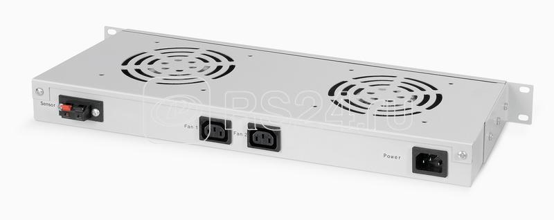 Модуль вентиляторный JG02 19дюйм 2 вентилятора с цифровым термодатчиком Cabeus 7151c