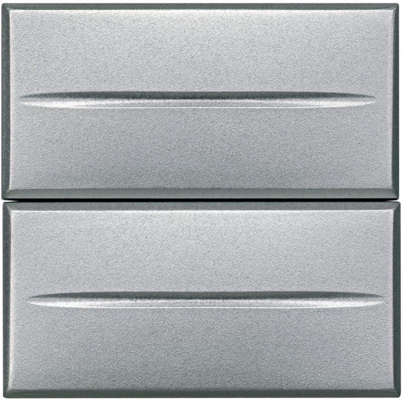 Кнопка двойная 1п (NO) + 1п (NO) 10А 250В 2мод. Axolute алюм. Leg BTC HC4036/2