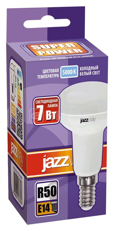 Лампа светодиодная PLED-SP 7Вт R50 5000К холод. бел. E14 540лм 230В JazzWay 1033635