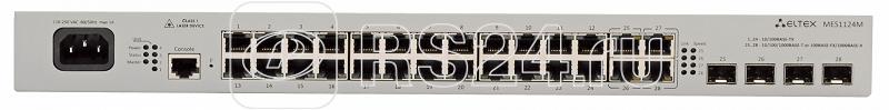 Коммутатор Ethernet 24 порта 10/100 Base-T 4 порта 10/100/1000 Base-T/1000Base-X (SFP) L2 48В DC ELTEX MES1124M_DC