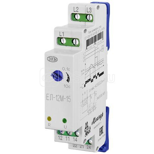 Реле контроля трехфазного напряжения ЕЛ-12М-15 AC415В УХЛ4 (спец.) с задержкой срабатывания 0.1-10с ток контактов исполнительного реле 8А 2п Меандр A8302-16934447