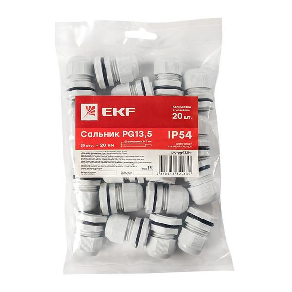 Сальник PG13.5 d6-12мм (d отверст. 21мм) IP54 PROxima EKF plc-pg-13.5-r