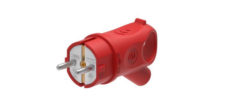 Вилка угловая 16А 2P+E 250В IP44 MultiSet каучук красн. SE MST1402RD