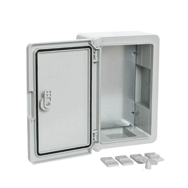 Корпус пластиковый с монтажной панелью ЩМП IP65 сер. дверь 300х200х130 Промрукав PR08.26480