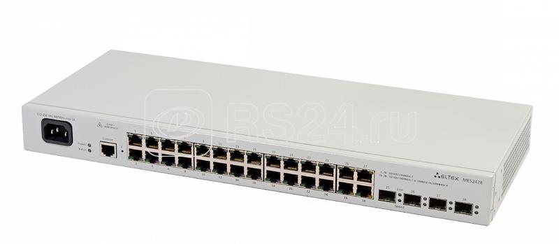 Коммутатор Ethernet 24 порта 10/100/1000 Base-T 4 комбо-порта 10/100/1000 Base-T/100/1000 Base-X (SFP) 220В AС ELTEX MES2428