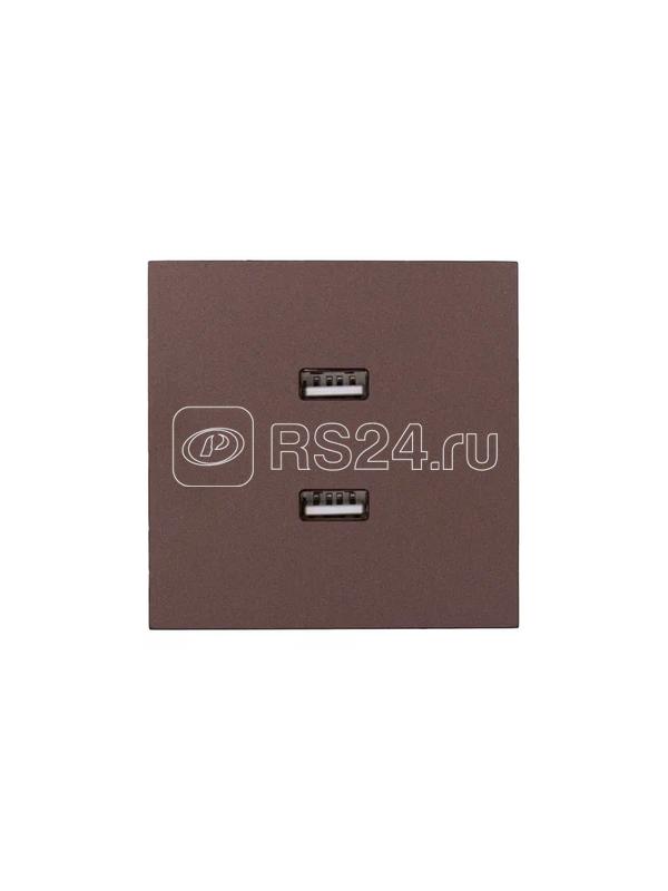 Розетка 2-мест. USB разъем СП ZIMA IP20 шоколад LEZARD 704-7388-192