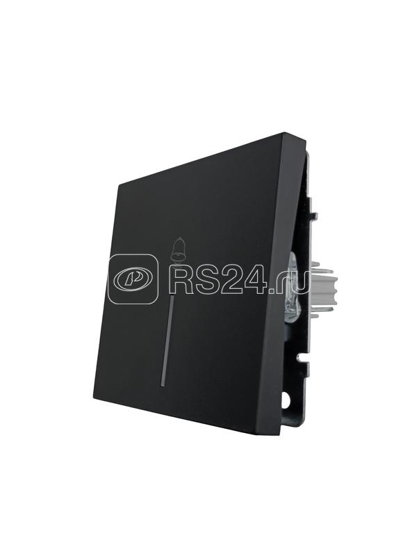 Кнопка звонка с индик. СП ZIMA IP20 безвинт. зажим черн. бархат LEZARD 704-4288-108QC