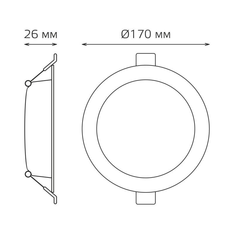 Светильник светодиодный Elementary Downlight 20Вт 4000К 1700лм 170-260В IP20 170х26 круг монтаж бел. GAUSS 997420218 Светильник светодиодный Elementary Downlight 20Вт 4000К 1700лм 170-260В IP20 170х26 круг монтаж бел. GAUSS 997420218