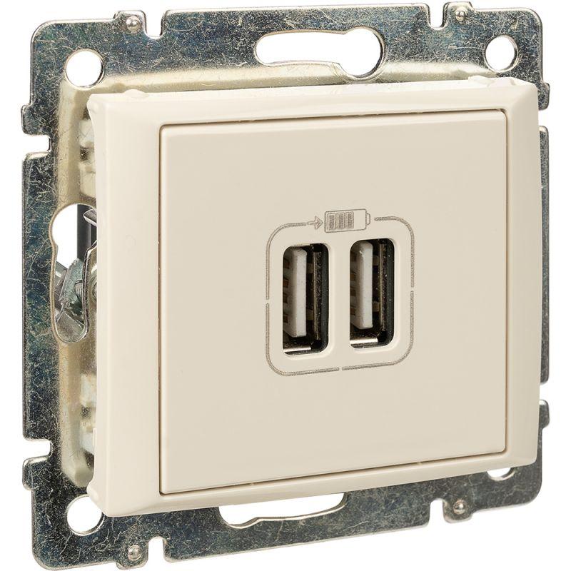 Розетка USB 2-м СП Valena сл. кость IEK 774170