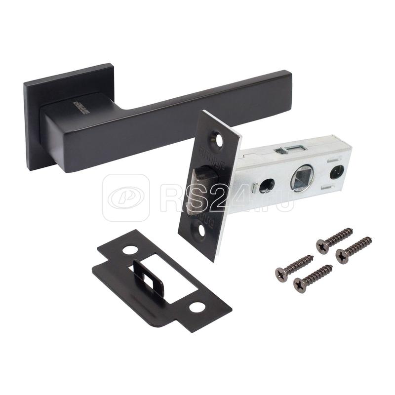 Комплект ручка и защелка АРТ "РИНГО" BL+L45-8 BL (83150/S45) матов. черн. Аллюр 15 723
