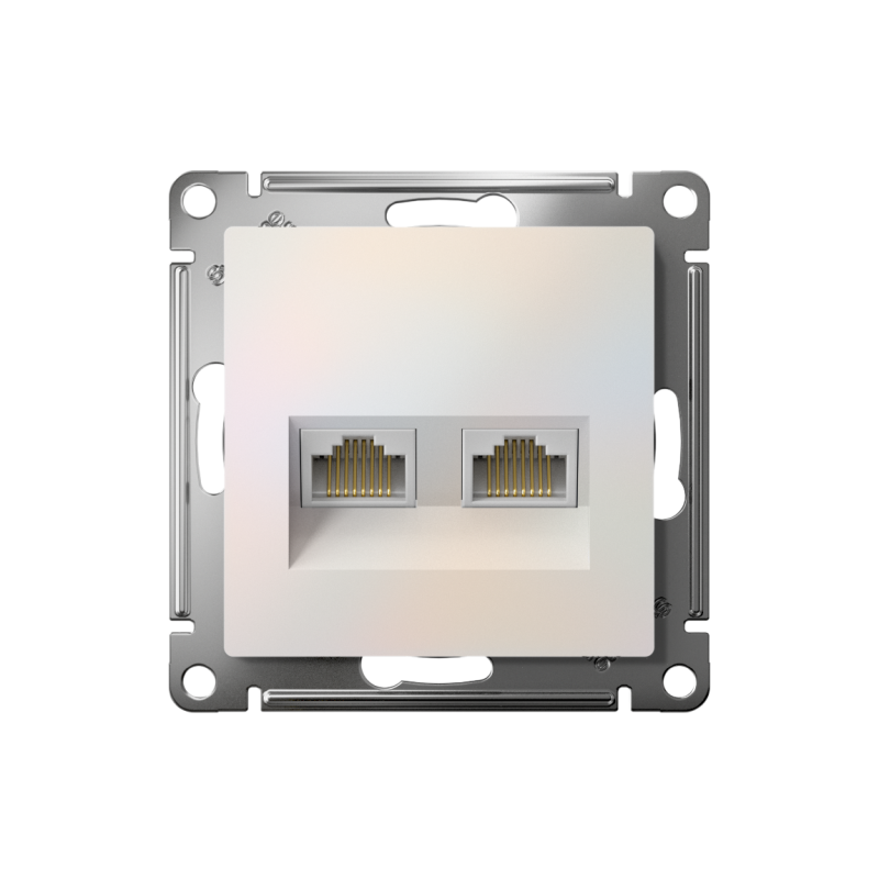 Розетка компьютерная 2-м AtlasDesign RJ45 кат.5E механизм жемчуж. SE ATN000485