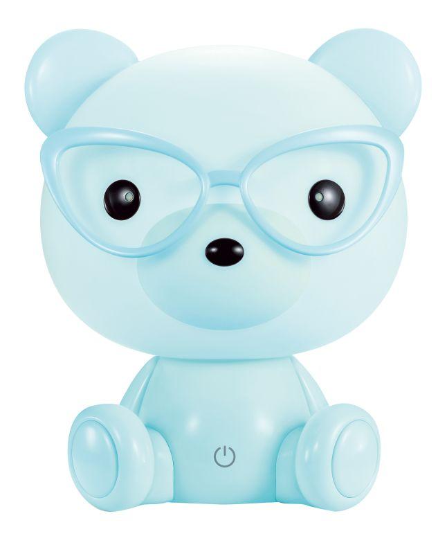 Светильник настольный KD-890 C13 LED 3Вт диммир. мишка в очках голуб. Camelion 13890