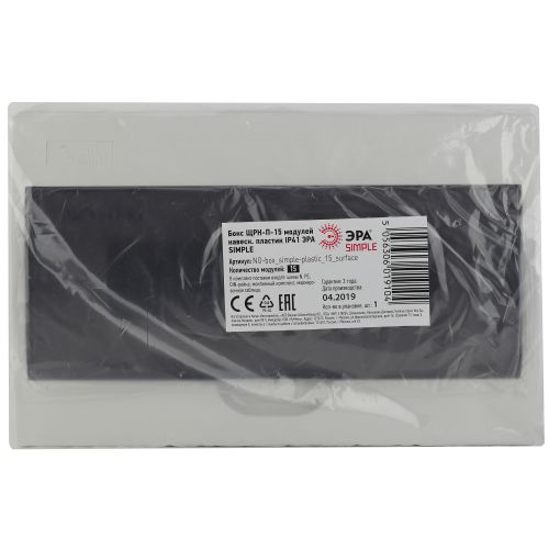 Бокс ЩРН-П-15 мод. навесной пластик IP41 SIMPLE NO-box_simple-plastic_15_surface ЭРА Б0041526
