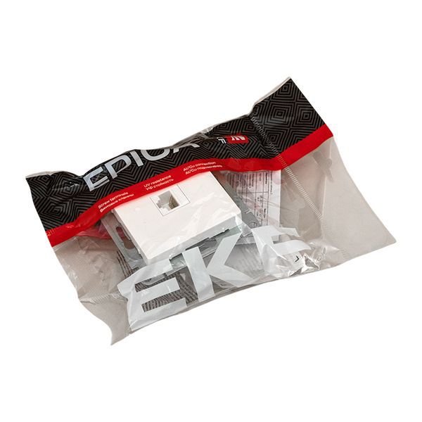 Розетка компьютерная СП Эпика RJ45 кат.5 механизм бел. EKF UP1-SOW-RJ45-5