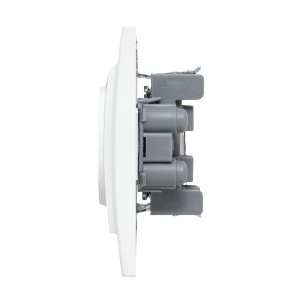 Розетка 2-м СП Минск 10А IP20 без заземл. защ. шторки бел. Basic EKF ERR10-102-100