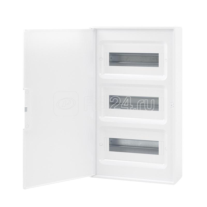 Щиток 36 мод настенный FRAME с бел. дверцей с 4 шинами PEN (2шт на 8 отв. и 2шт на 10отв.) бел. DKC F36W1WW