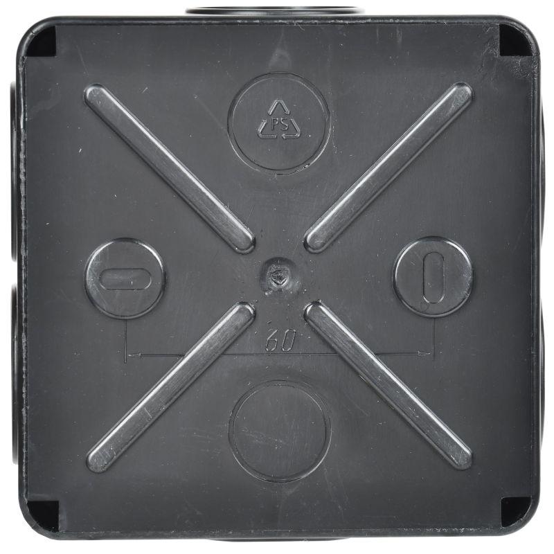 Коробка распаячная КМ41233 100х100х50мм IP44 6 вводов черн. IEK UKO11-100-100-050-K02-44