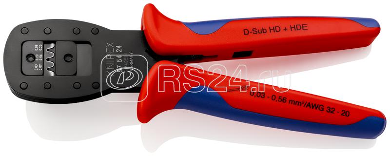 Пресс-клещи для миниатюрных штекеров параллельный обжим штекеры D-Sub HD 20 HDE L-190мм Knipex KN-975424