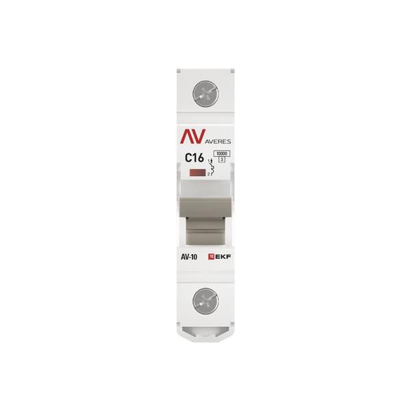 Выключатель автоматический модульный 1п C 16А 10кА AV-10 AVERES EKF mcb10-1-16C-av