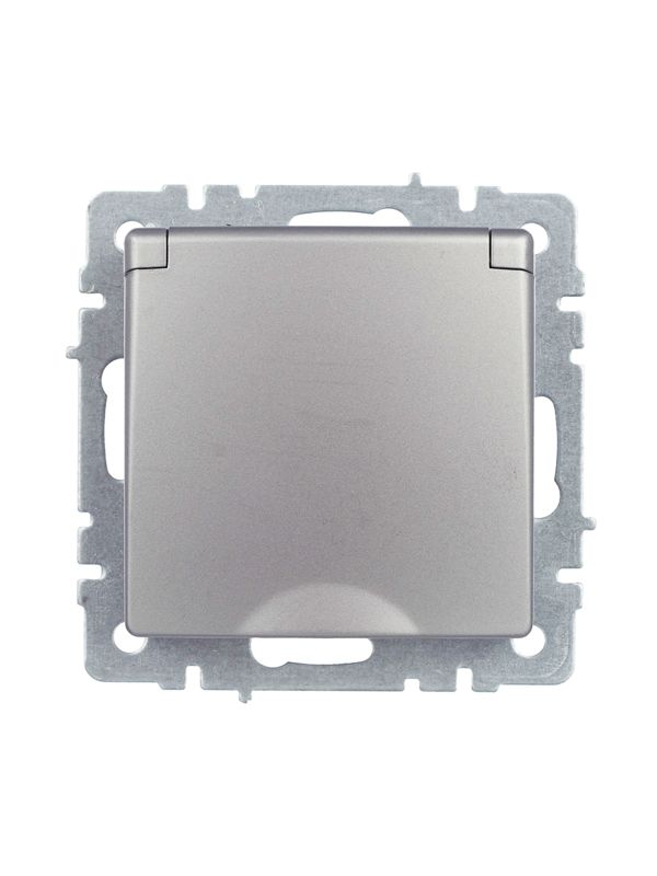 Розетка BRITE РСбш10-3-44-БрС 16А IP44 с заземл. защ. шторки с крышкой механизм сталь IEK BR-R16-16-44-K46