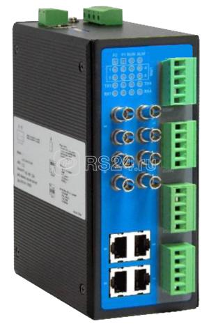 Коммутатор управляемый промышленный 4х10/100Base-T 4х100Base-FX ST MM2км/SM20км 4хRS-232/422/485 -40+85С возможно питание от двух источников GIGALINK GL-SW-F206-12STRS