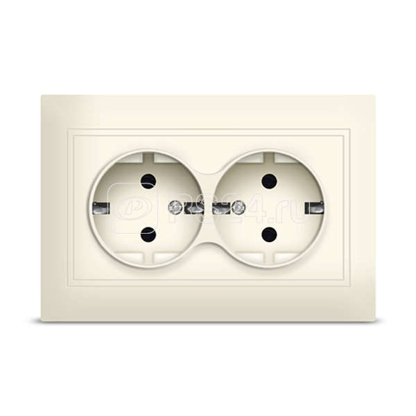 Розетка 2-м Севиль с заземл. сл. кость Universal Б-С0128