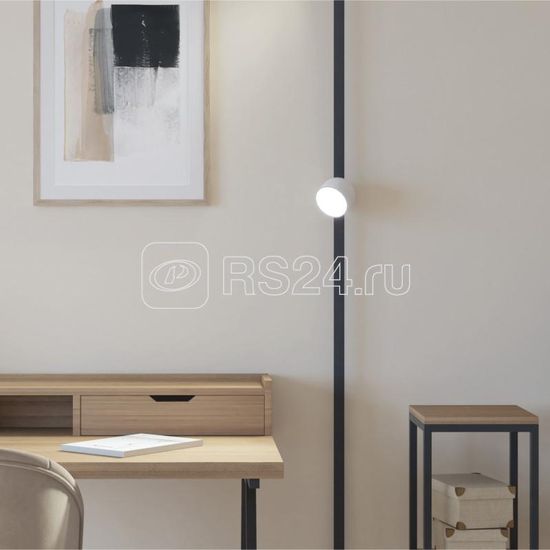 Светильник для трека-ремня Belty Spot 12Вт 3000К IP20 48В DC 100х107мм RA90 120град. поворотн. со светодиодом алюм. бел. с черн. DENKIRS 760230